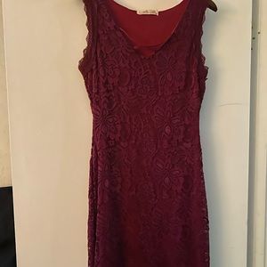 Burgundy lace dress